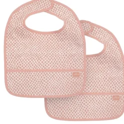 Snake Pale Pink 2-pack Waterproof Slabber|Jollein Hot