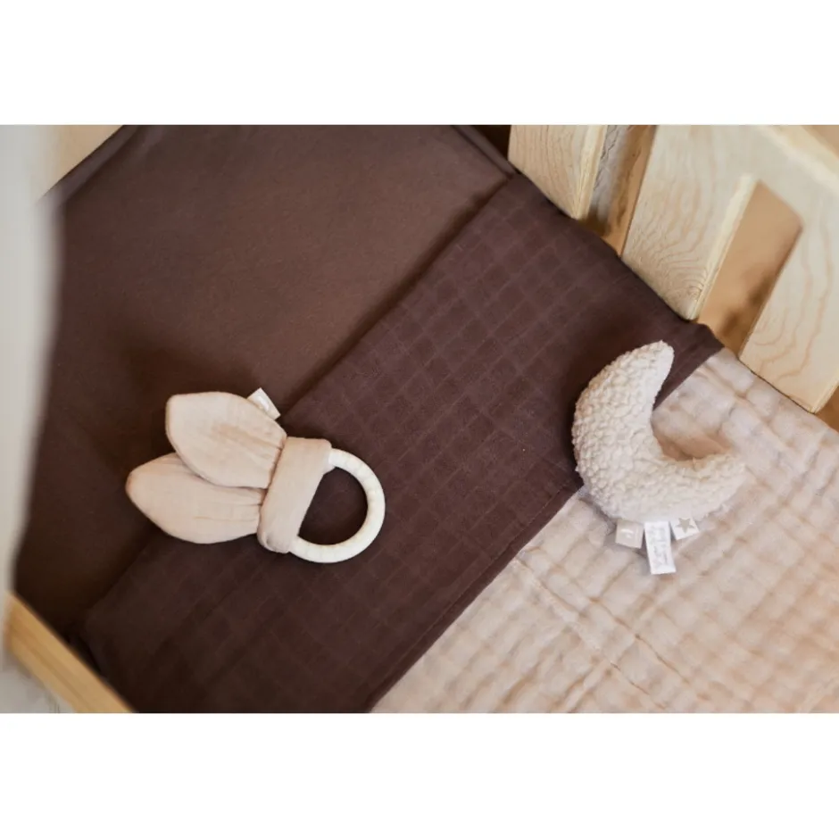 Wrinkled Cotton Chestnut 120 x 150 cm Ledikantlaken|Jollein