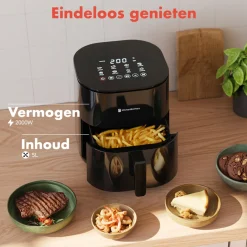 KitchenBrothers Airfryer XL 2000W 5L< Frituurpannen En Airfryers