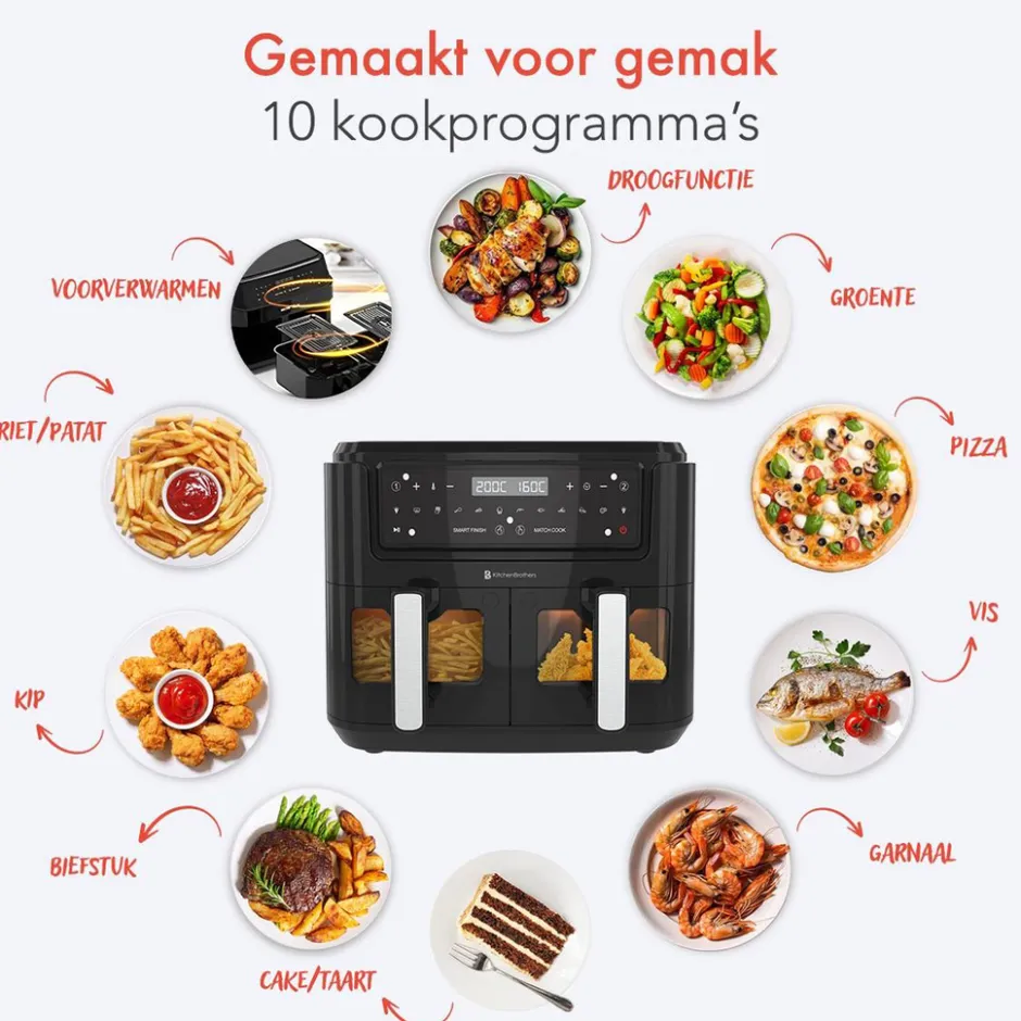 Dubbele Airfryer XXL|KitchenBrothers Discount