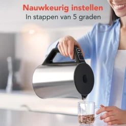 KitchenBrothers Dubbelwandige Waterkoker met Temperatuurregeling< Waterkokers