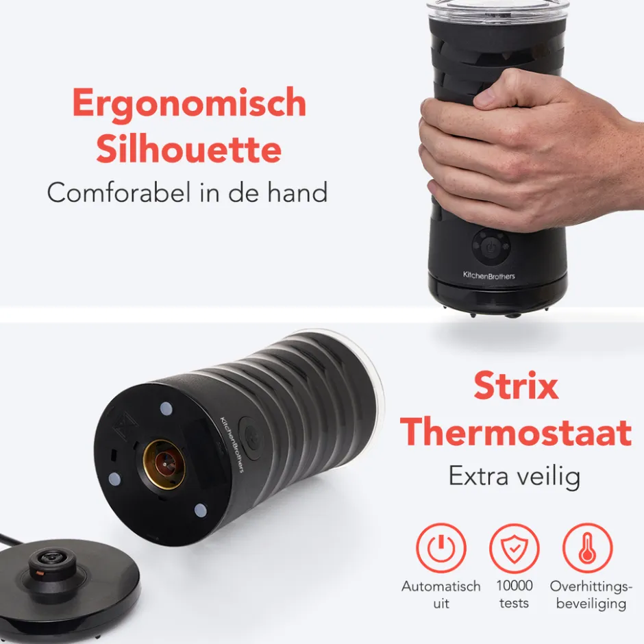 KitchenBrothers Elektrische Melkopschuimer< Melkopschuimers