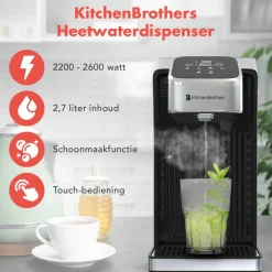 KitchenBrothers Heetwaterdispenser met Melkfunctie< Waterkokers