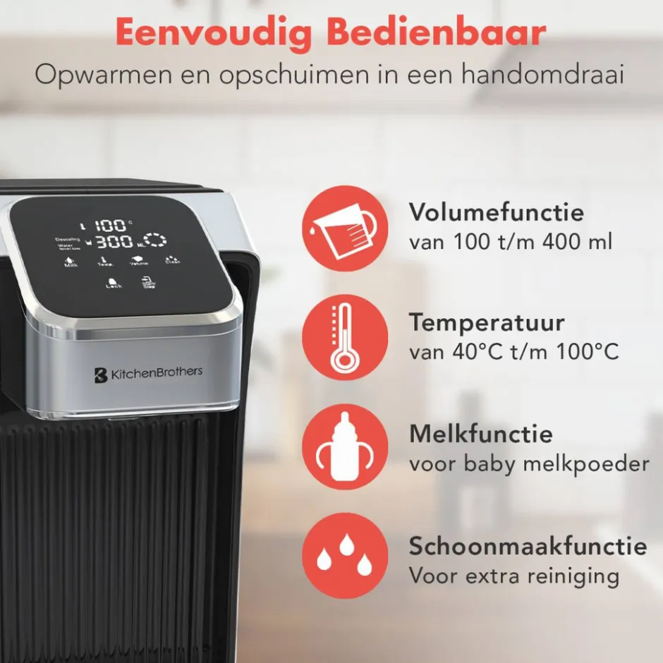 KitchenBrothers Heetwaterdispenser met Melkfunctie< Waterkokers