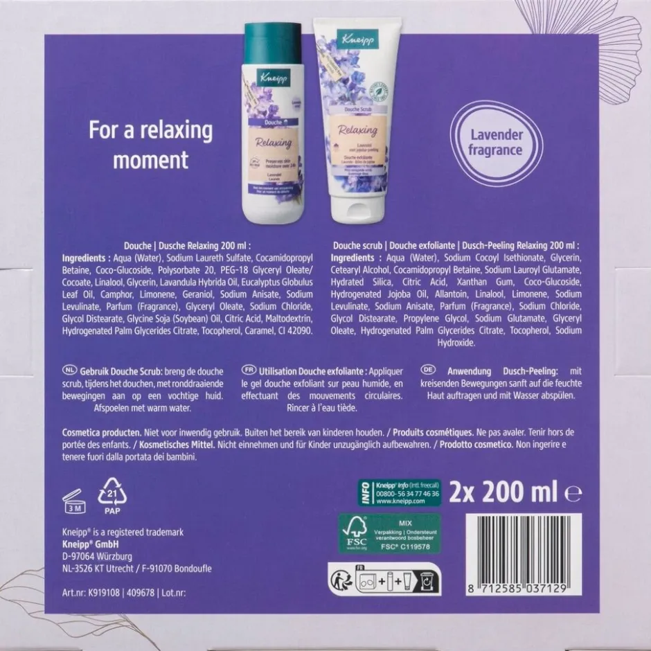 Kneipp Relaxing Douche Geschenkset< Geschenkset Voor Haar