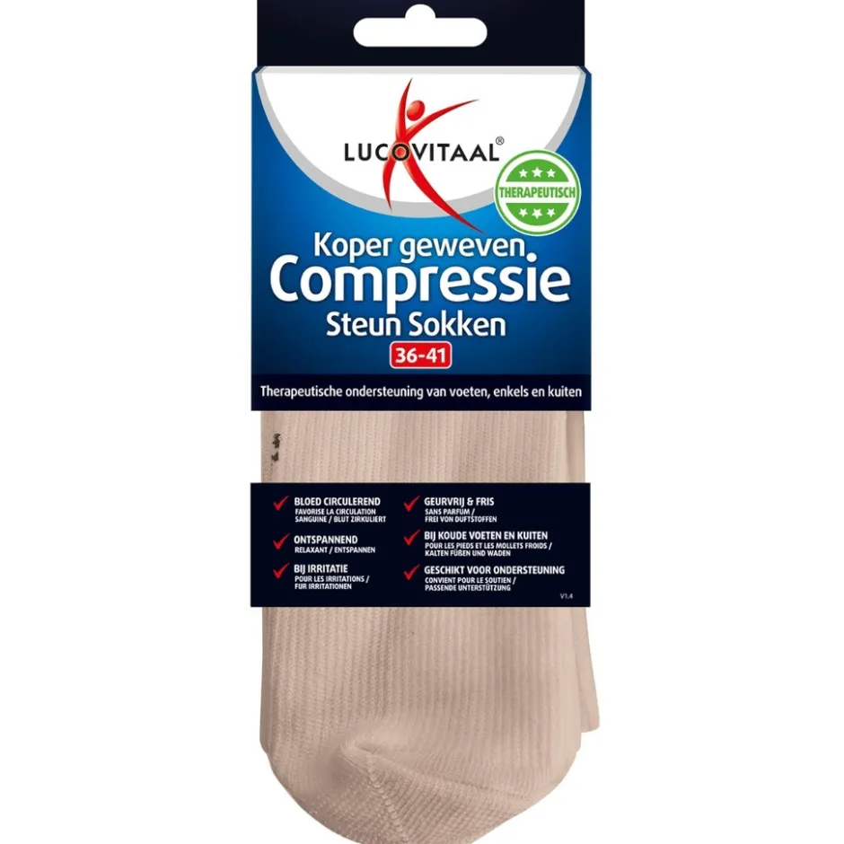 Koper Geweven Compressie Steun Kousen|Lucovitaal Discount