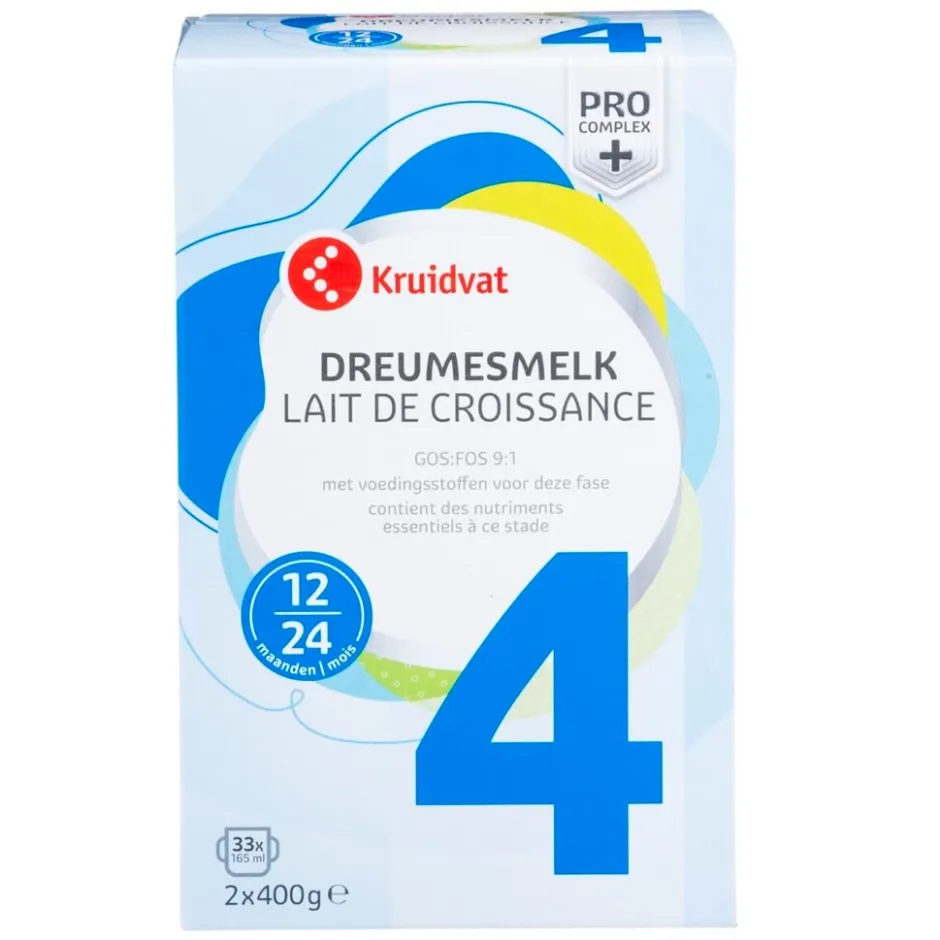 Kruidvat 4 12+M Dreumesmelk< Flesvoeding