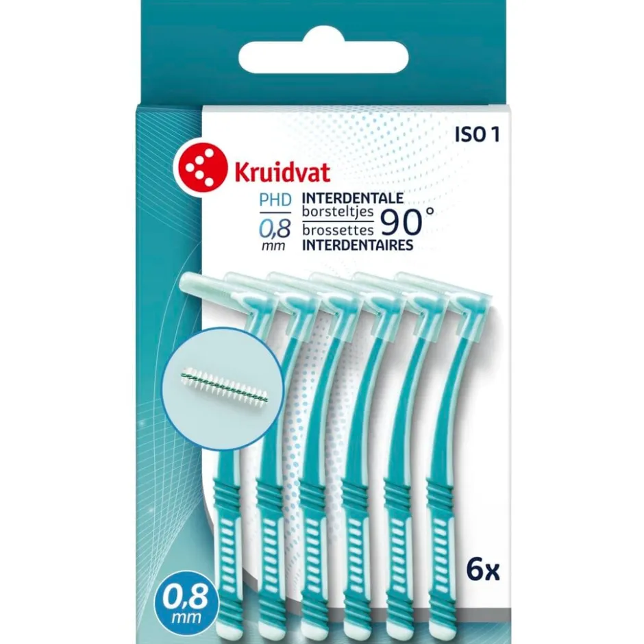 Kruidvat 90° 0,8mm Interdentale Borsteltjes< Tandenragers