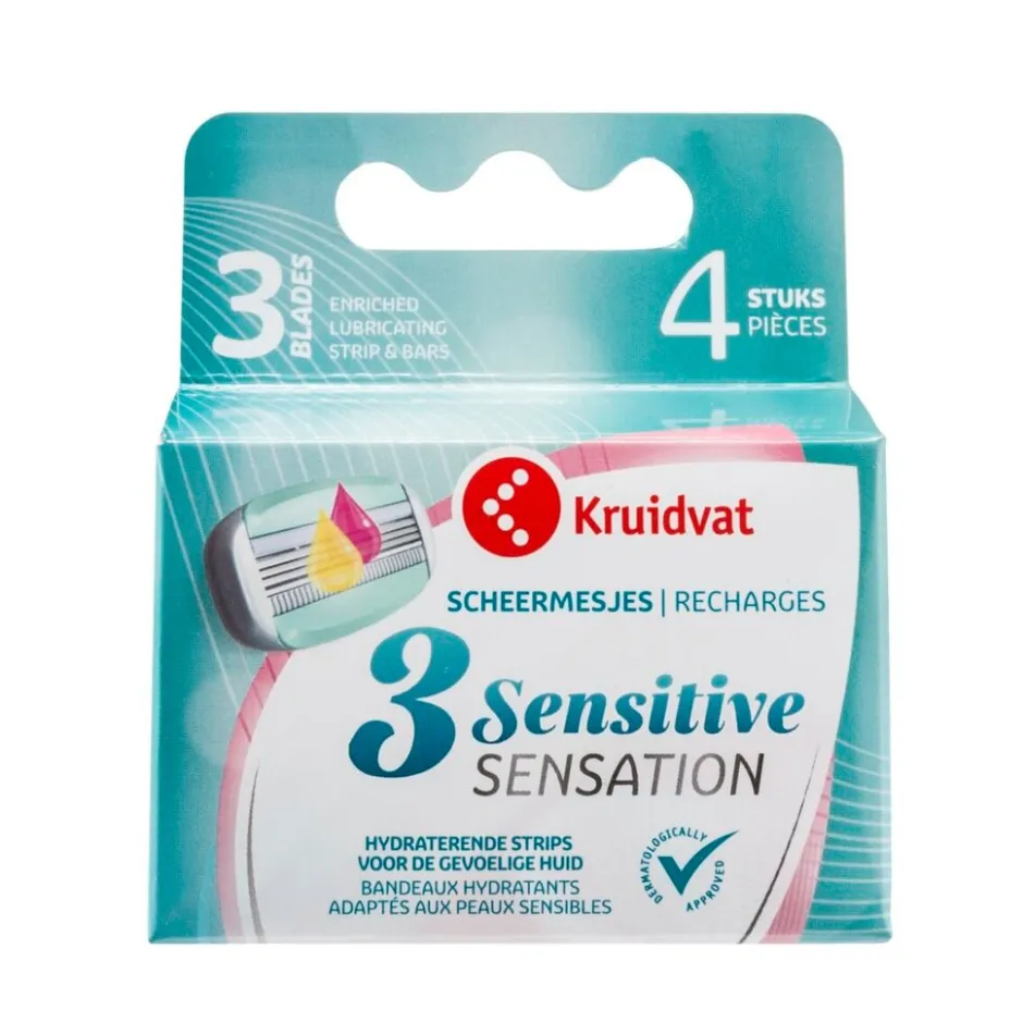 Kruidvat 3 Sensitive Sensation Scheermesjes<Heren Scheermesjes