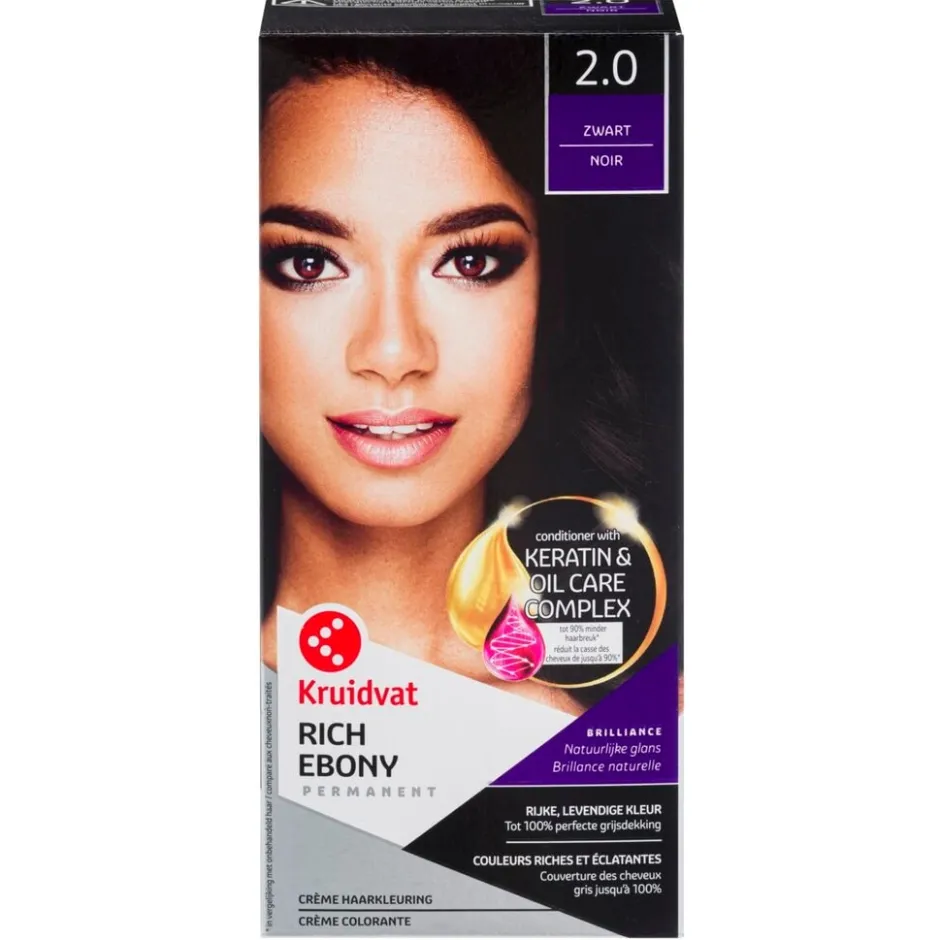 Kruidvat 2.0 Zwart Crème Haarkleuring< Haarverf