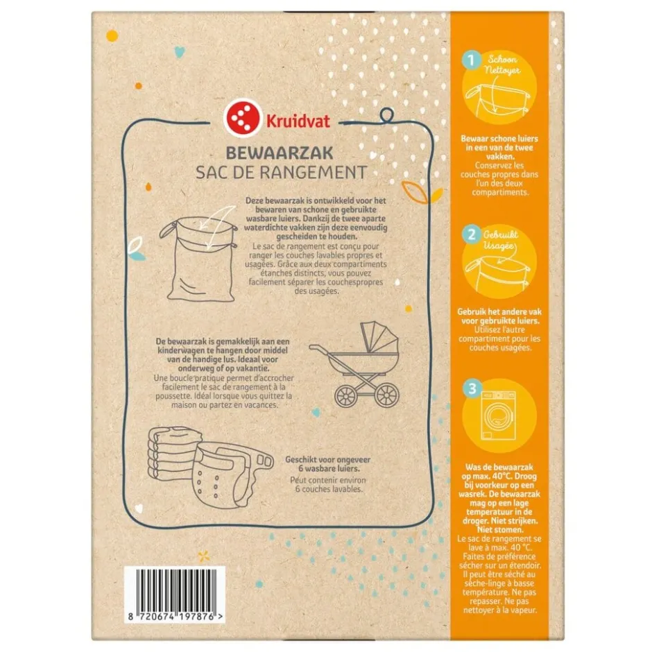 Kruidvat Bewaarzak voor Wasbare luiers met Plantenprint< Wasbare Luiers
