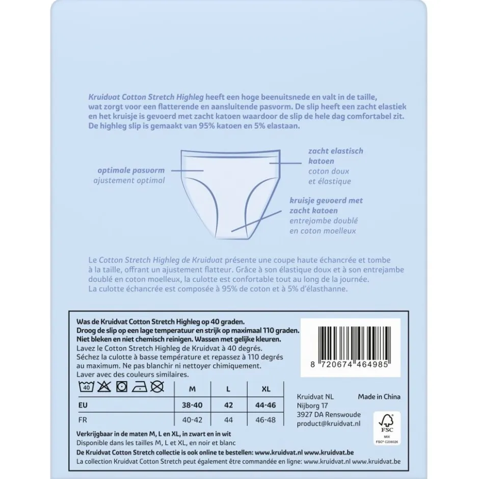 Kruidvat Cotton Stretch Highleg Damesslip<DAMES Damesondergoed