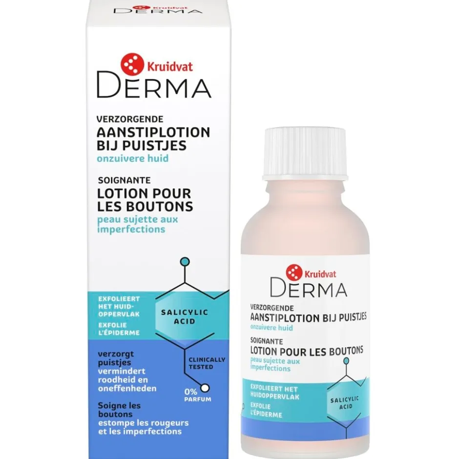 KRUIDVAT DERMA Indrogende Aanstiplotion bij Puistjes< Gezichtsreiniging