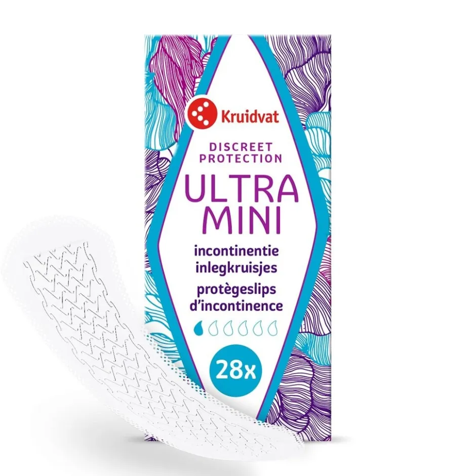 Kruidvat Discreet Protection Ultra Mini Incontinentie Inlegkruisjes< Incontinentie