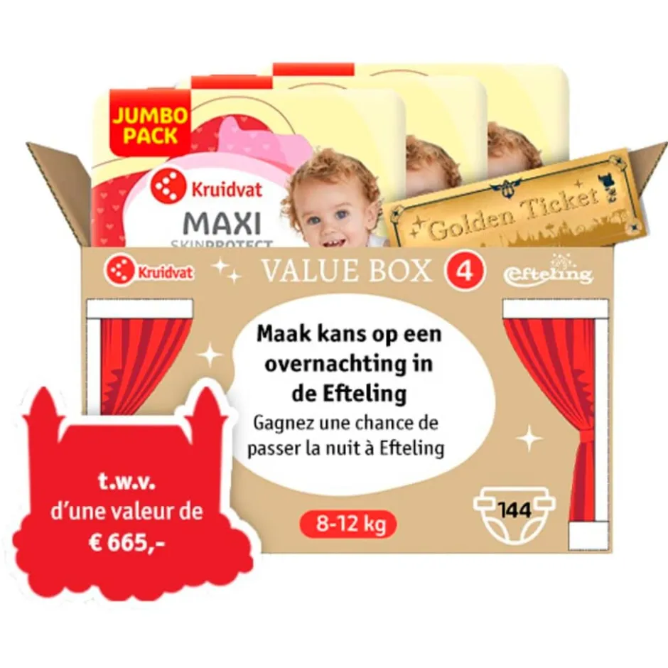 Kruidvat Efteling Maxi Maat 4 Luiers Valuebox< Luiers Maat 4