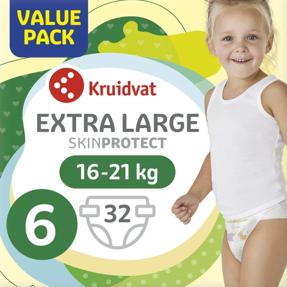 Kruidvat Extra Large Maat 6 Luiers Valuepack< Luiers Maat 6