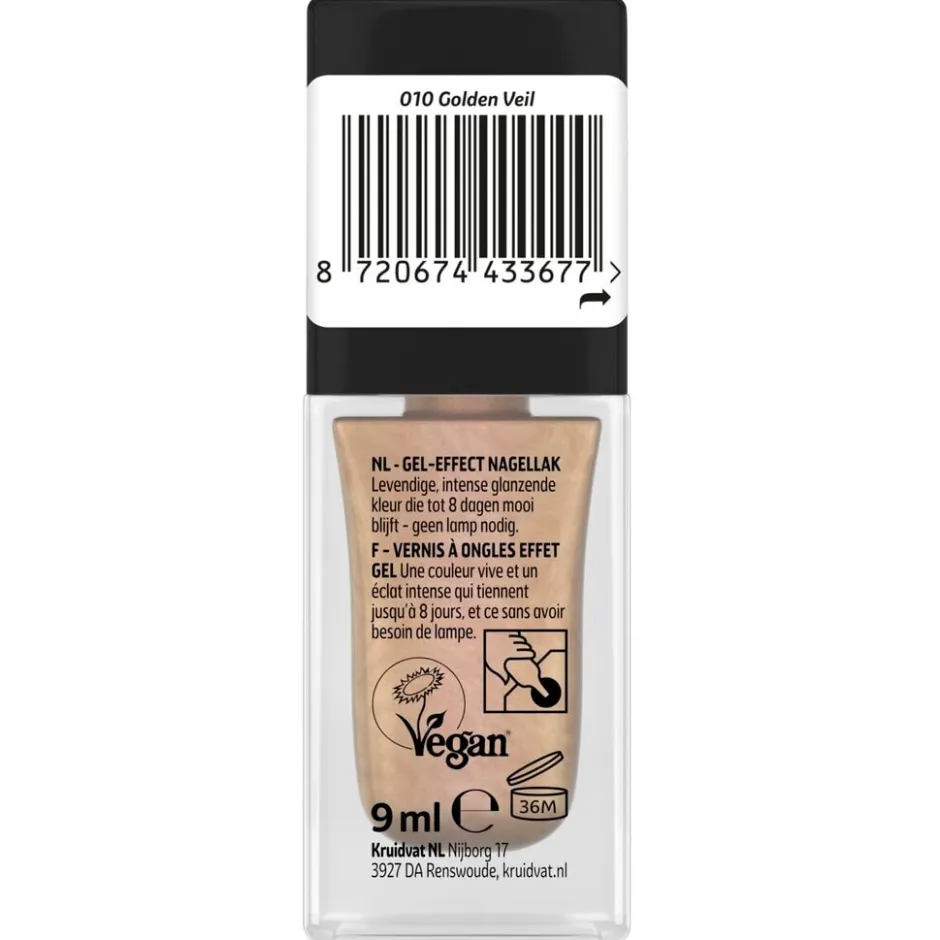 Kruidvat Glass Shine 010 Golden Veil Longlasting Gel Color Nagellak< Nagellak