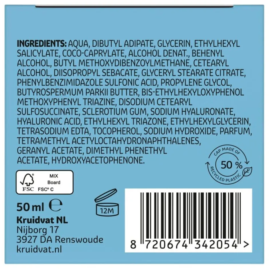 Kruidvat Hydrate Hyaluron SPF15 Dagcrème< Dagcreme