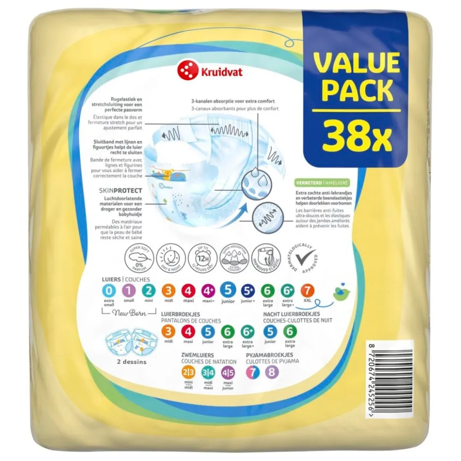 Kruidvat Junior Maat 5 Luiers Valuepack< Luiers Maat 5