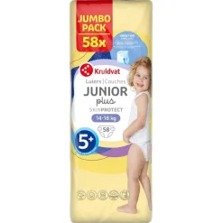 Kruidvat Junior Plus Maat 5+ Luiers Jumbopack< Luiers Maat 5
