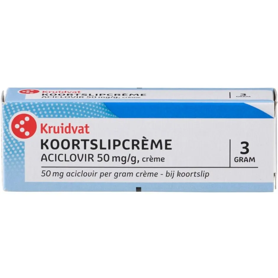 Kruidvat Koortslipcrème Aciclovir 50 mg/g< Oor En Mond