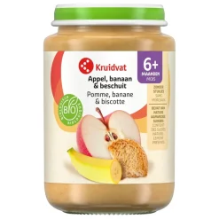 Kruidvat 6+M Bio Appel, Banaan & Beschuit Fruithapje< Fruithapjes