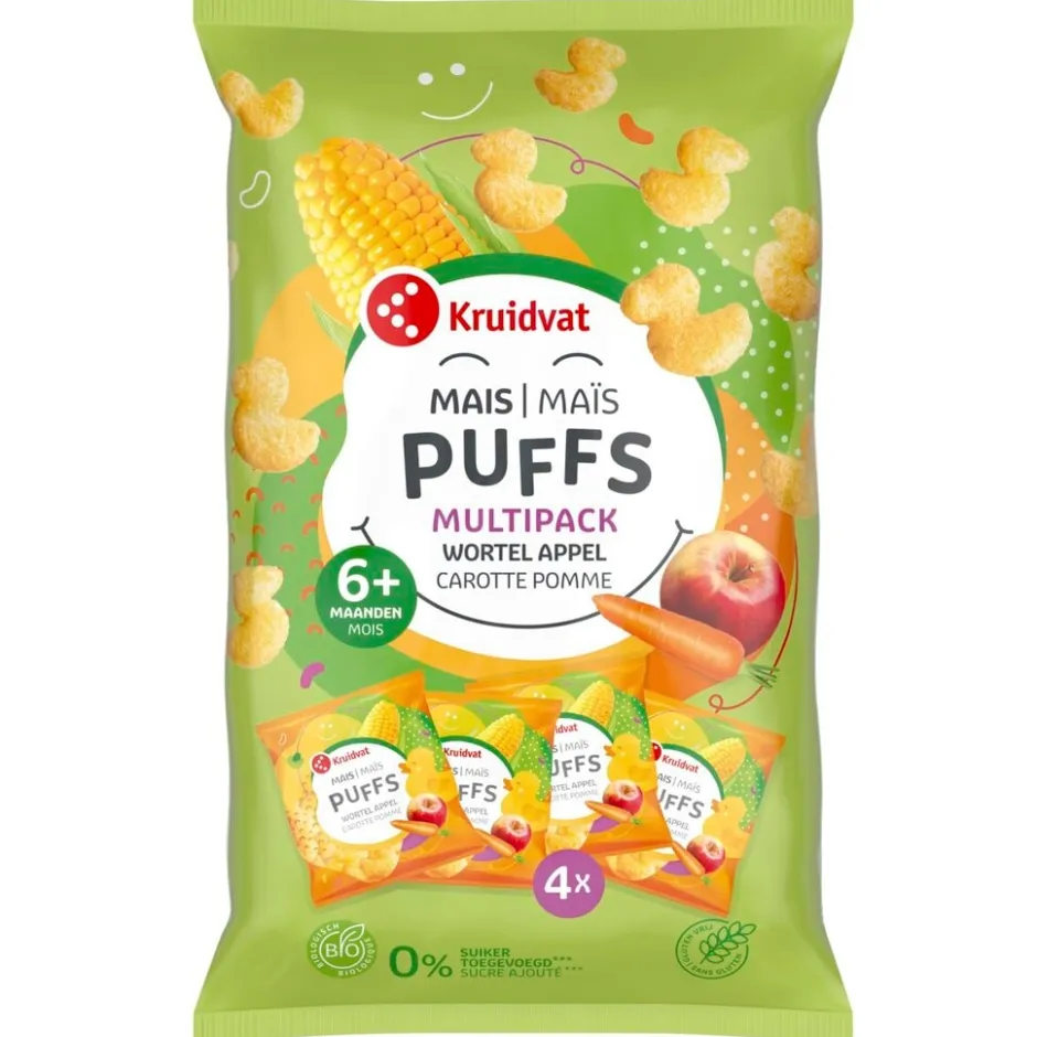 7+M Bio Appel en Wortel Maïspuffs|Kruidvat Outlet