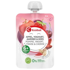 6+M Bio Appel, Yoghurt, Aardbei & Kers Knijpzakje|Kruidvat Outlet