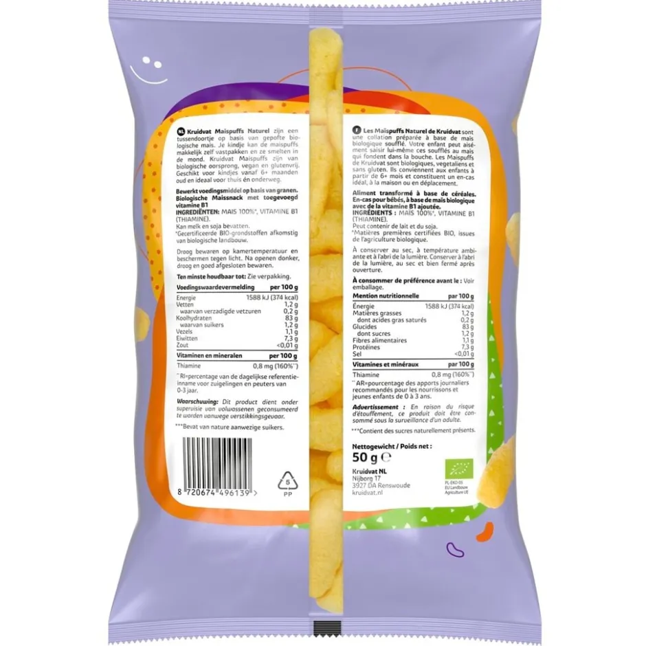 Kruidvat 7+M Bio Baby Naturel Maispuffs< Babytussendoortjes