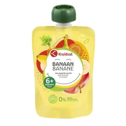 Kruidvat 6+M Bio Banaan met Appel en Wortel Knijpzakje< Fruithapjes