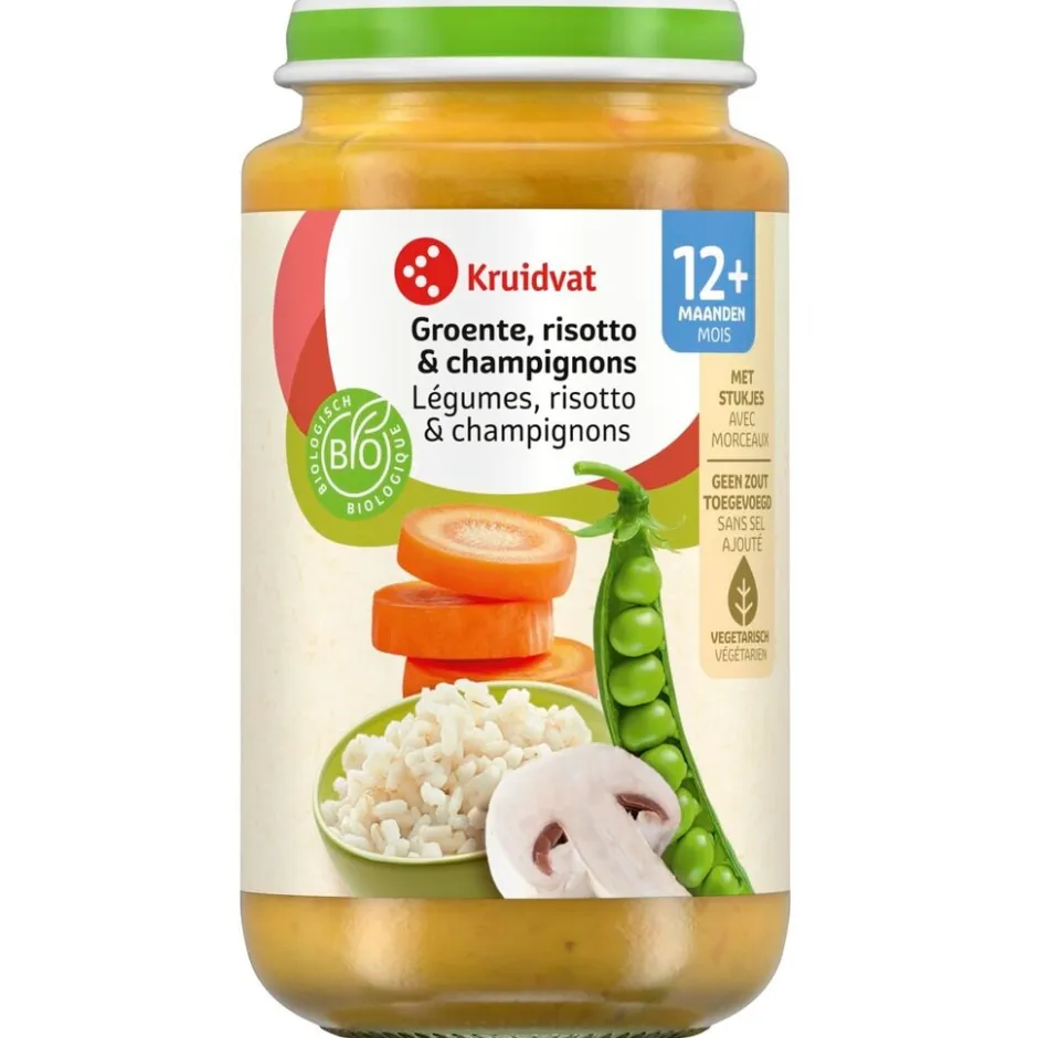 12+M Bio Groente, Risotto & Champignons Maaltijd|Kruidvat Hot