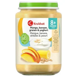 Kruidvat 8+M Bio Mango, Banaan, Granen & Yoghurt Fruithapje< Fruithapjes