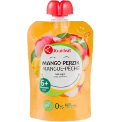 Kruidvat 6+M Bio Mango-Perzik met Appel Knijpzakje< Fruithapjes
