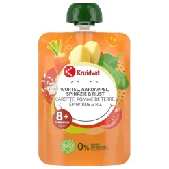 8+M Bio Wortel, Aardappel, Spinazie & Rijst Knijpzakje|Kruidvat Discount