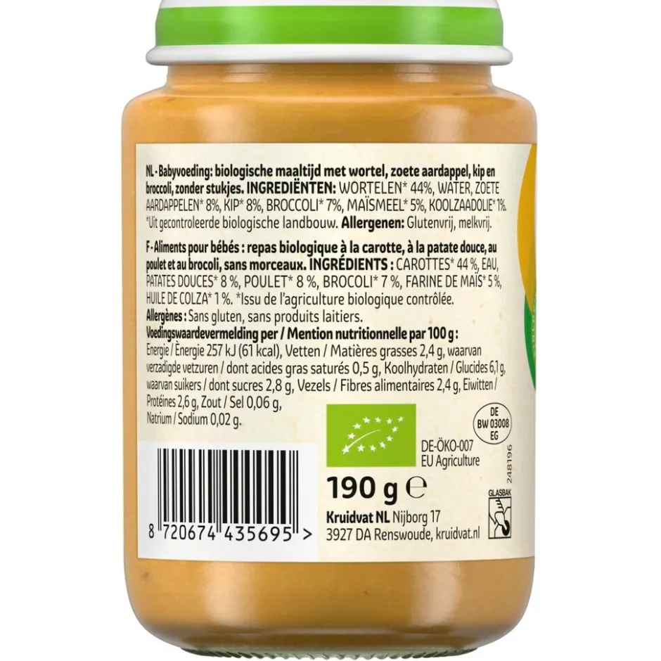 6+M Bio Wortel, Zoete Aardappel, Kip & Broccoli Maaltijd|Kruidvat Sale