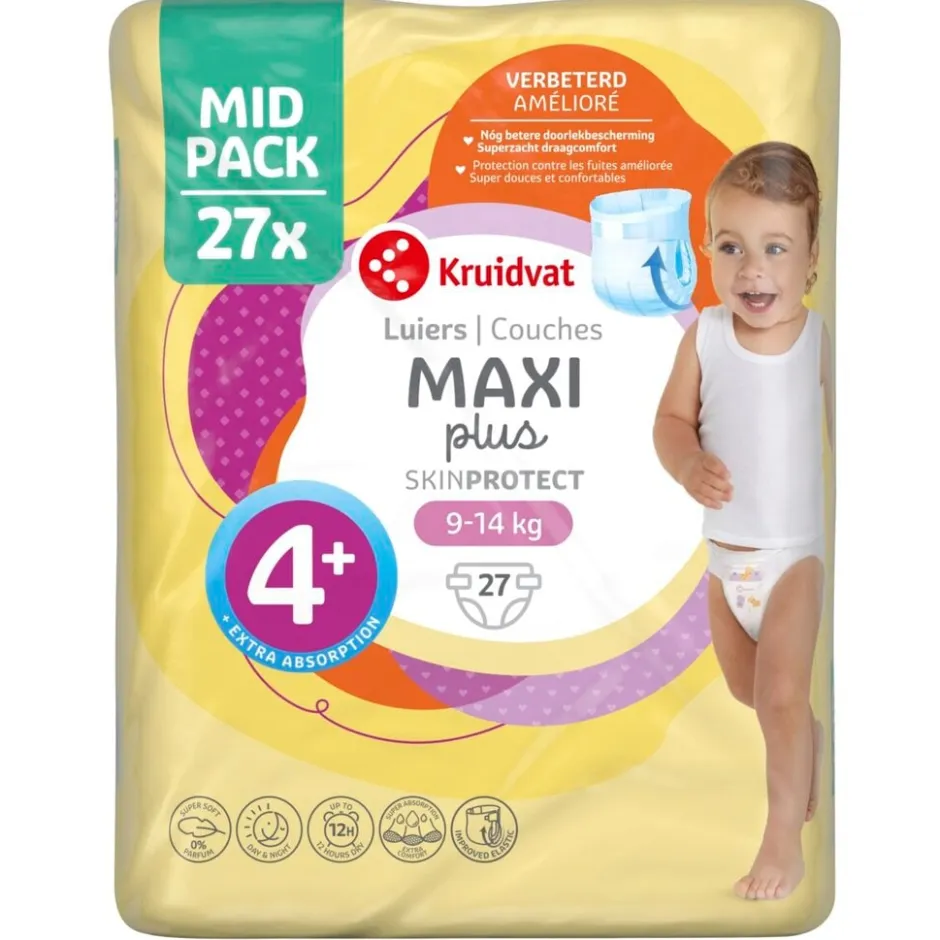 Kruidvat Maxi Plus Maat 4+ Luiers Midpack< Luiers Maat 4
