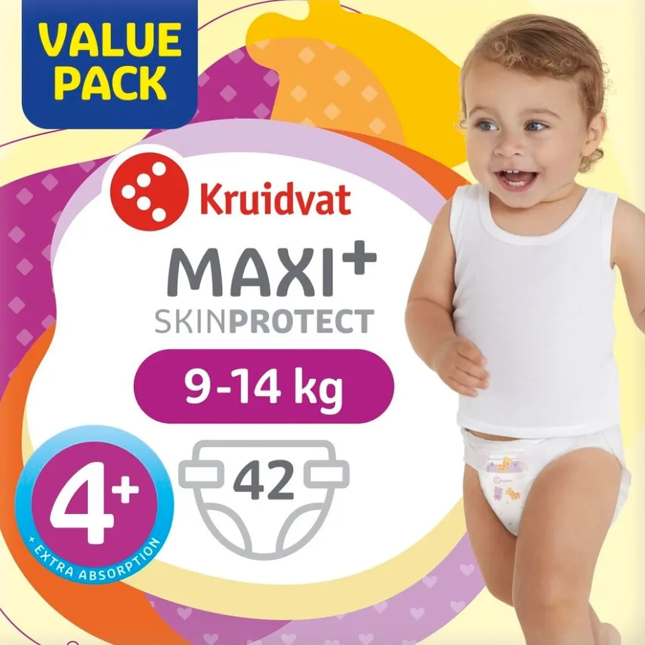 Kruidvat Maxi Plus Maat 4+ Luiers Valuepack< Luiers Maat 4