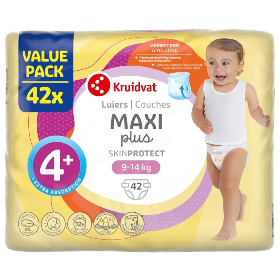 Kruidvat Maxi Plus Maat 4+ Luiers Valuepack< Luiers Maat 4