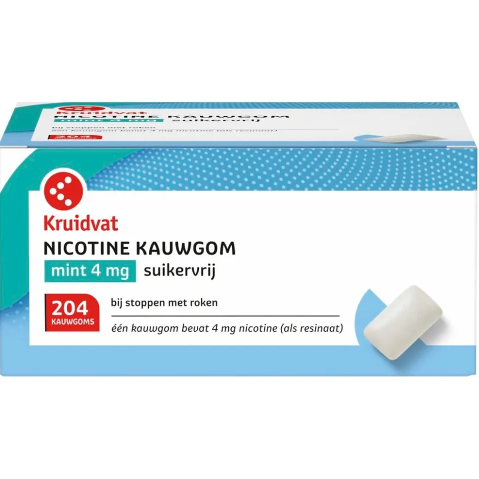 Kruidvat Mint 4mg Suikervrije Nicotinekauwgom< Stoppen Met Roken