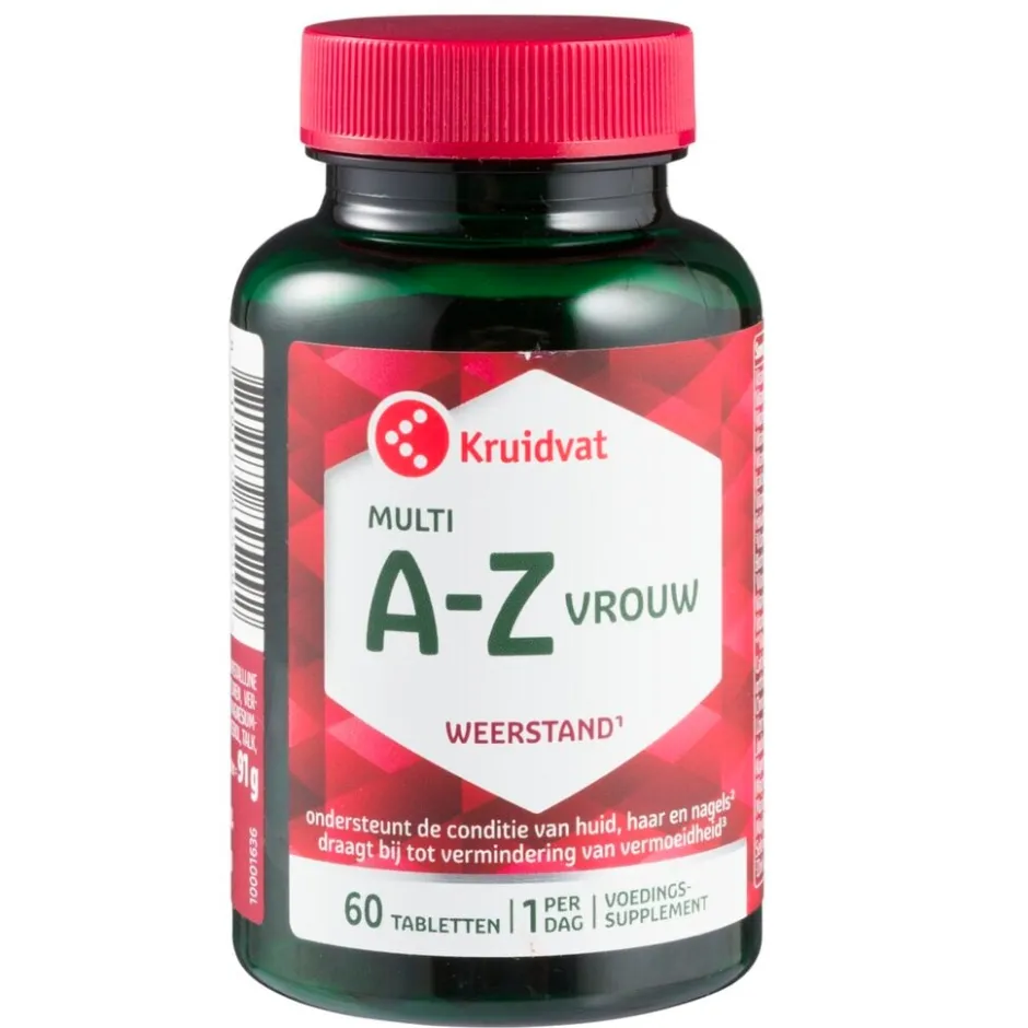 Kruidvat Multi A-Z Vrouw Tabletten< Weerstand En Energie|Vitamines