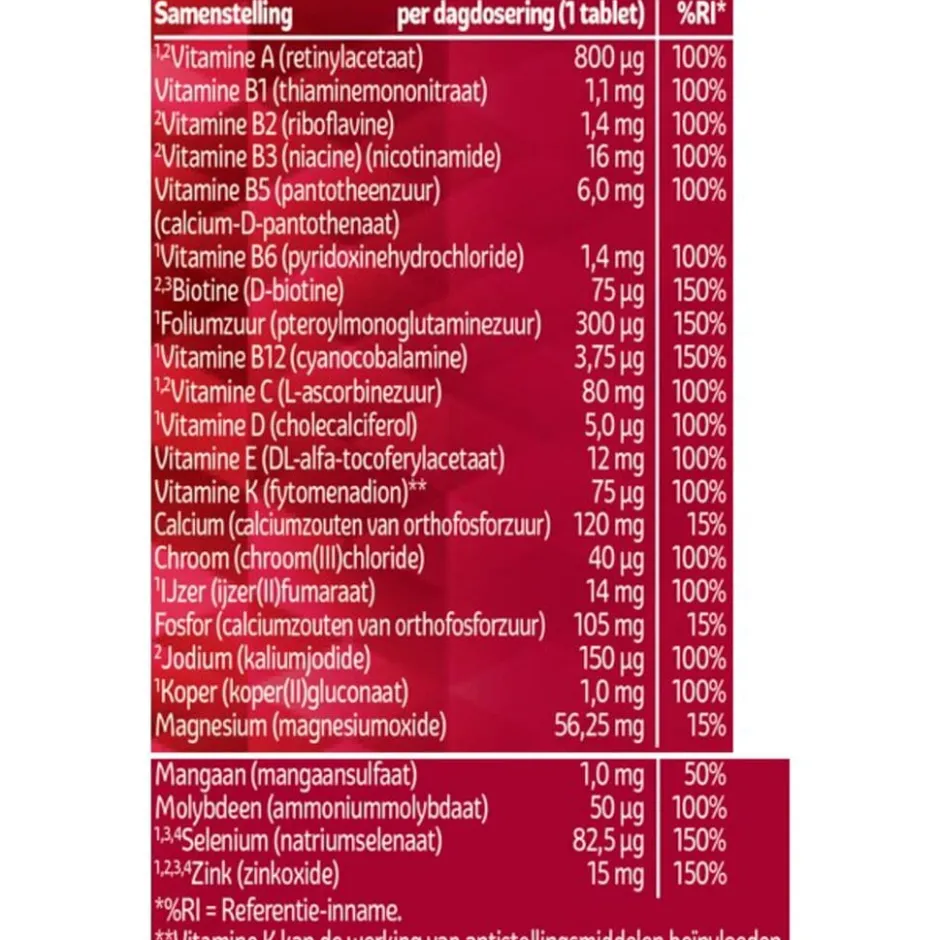 Kruidvat Multi A-Z Vrouw Tabletten< Weerstand En Energie|Vitamines