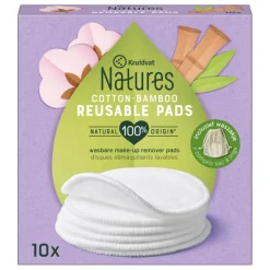 Kruidvat Natures Cotton-Bamboo Reusable Pads< Wattenschijfjes En Staafjes