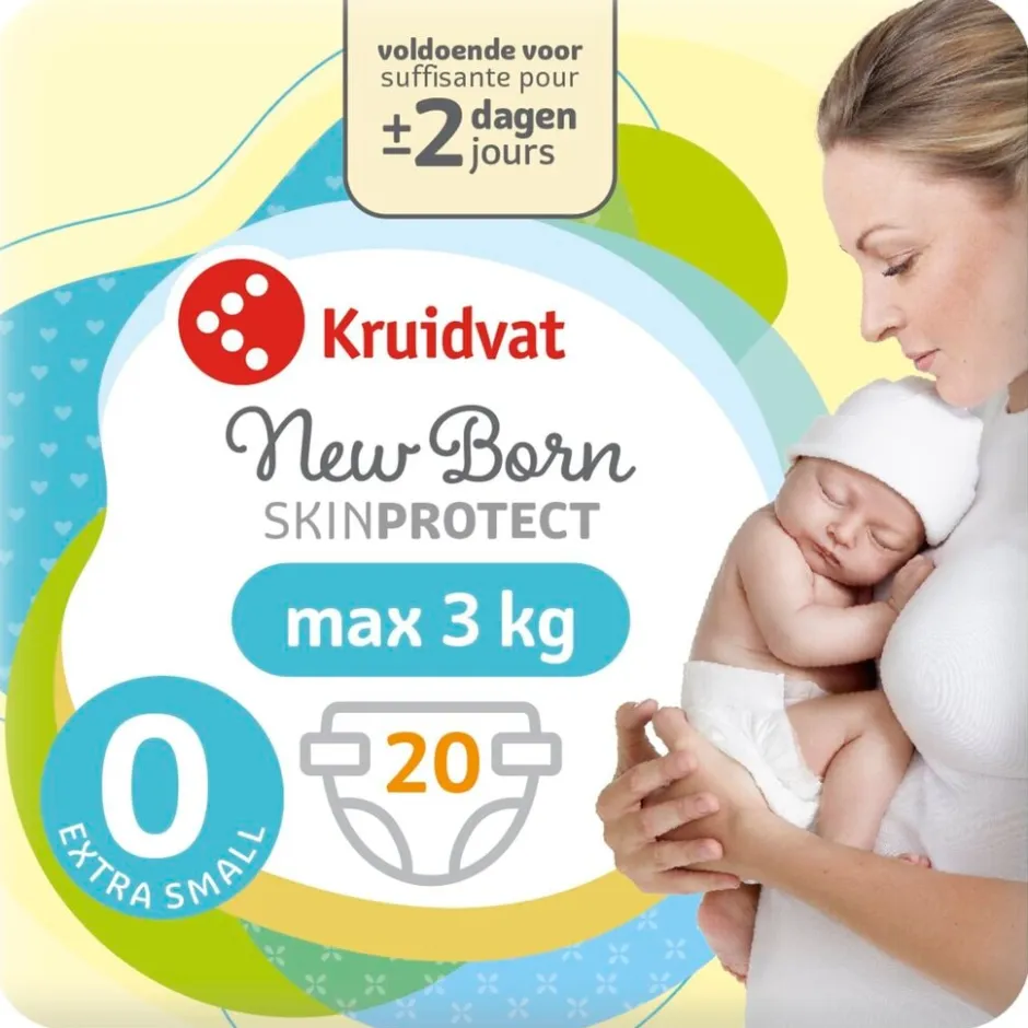 Kruidvat NewBorn Extra Small Maat 0 Luiers Smallpack< Luiers Maat 0