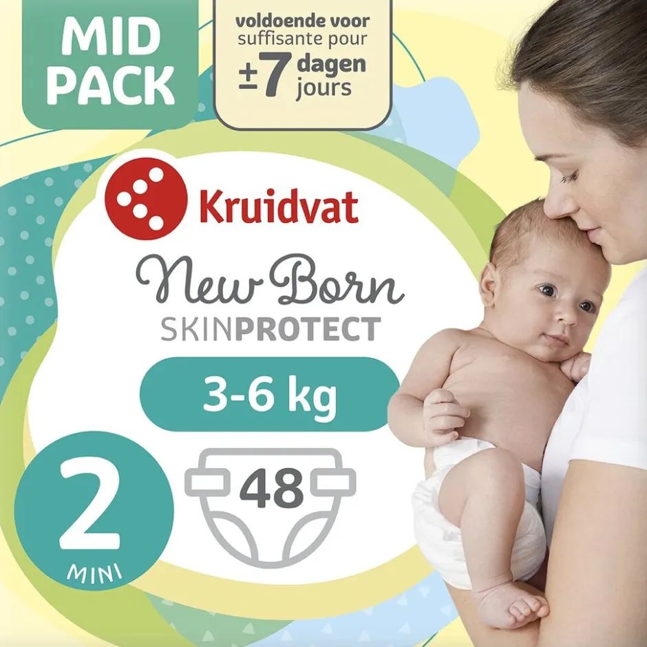 Kruidvat NewBorn Mini Maat 2 Luiers Midpack< Luiers Maat 2