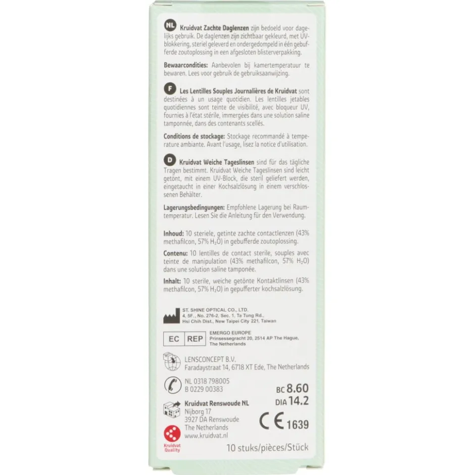 Kruidvat Opticare -4.00 Zachte Daglenzen< Lenzen