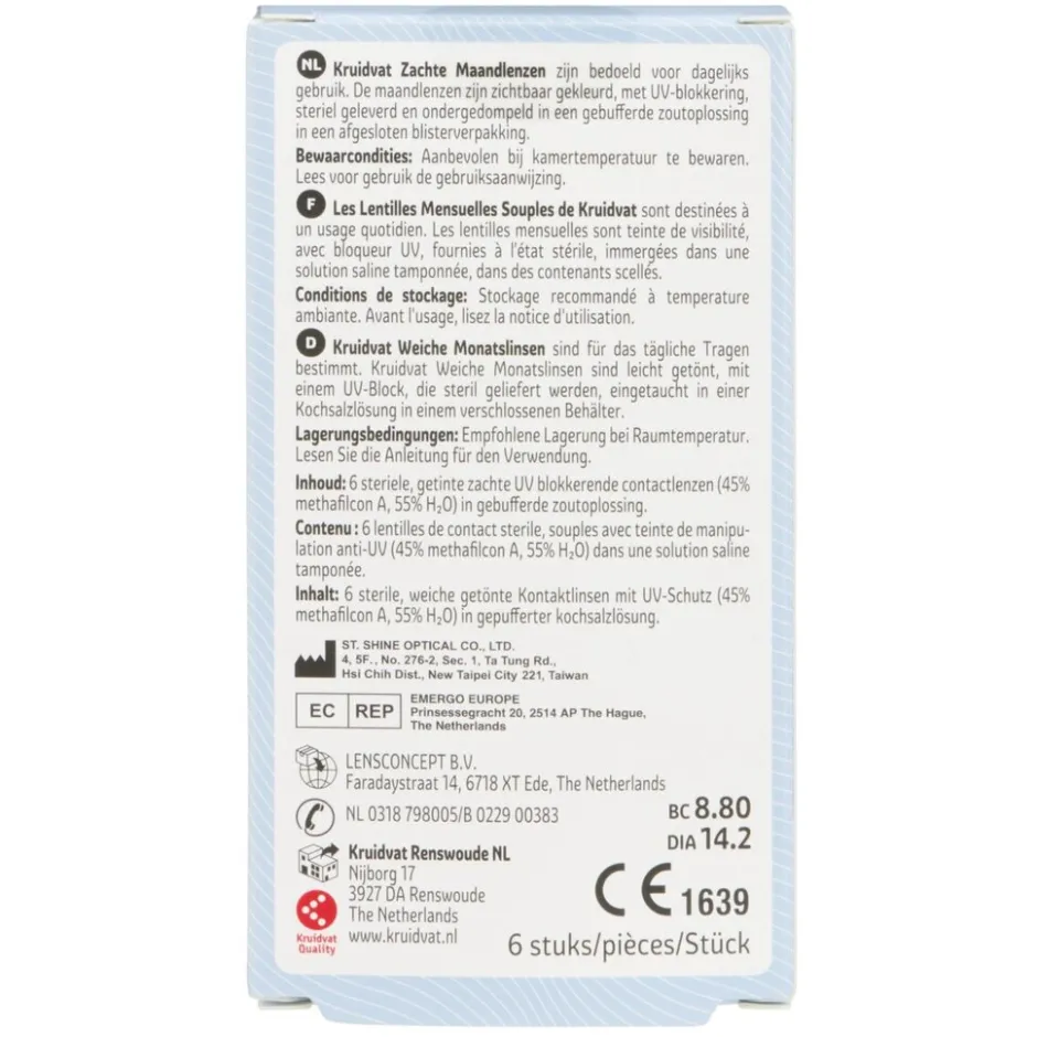 Kruidvat Opticare -3.75 Zachte Maandlenzen< Lenzen