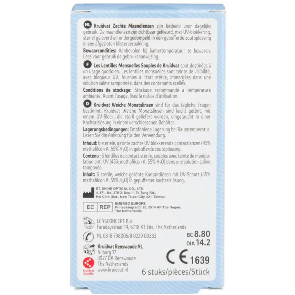 Kruidvat Opticare -1.25 Zachte Maandlenzen< Lenzen