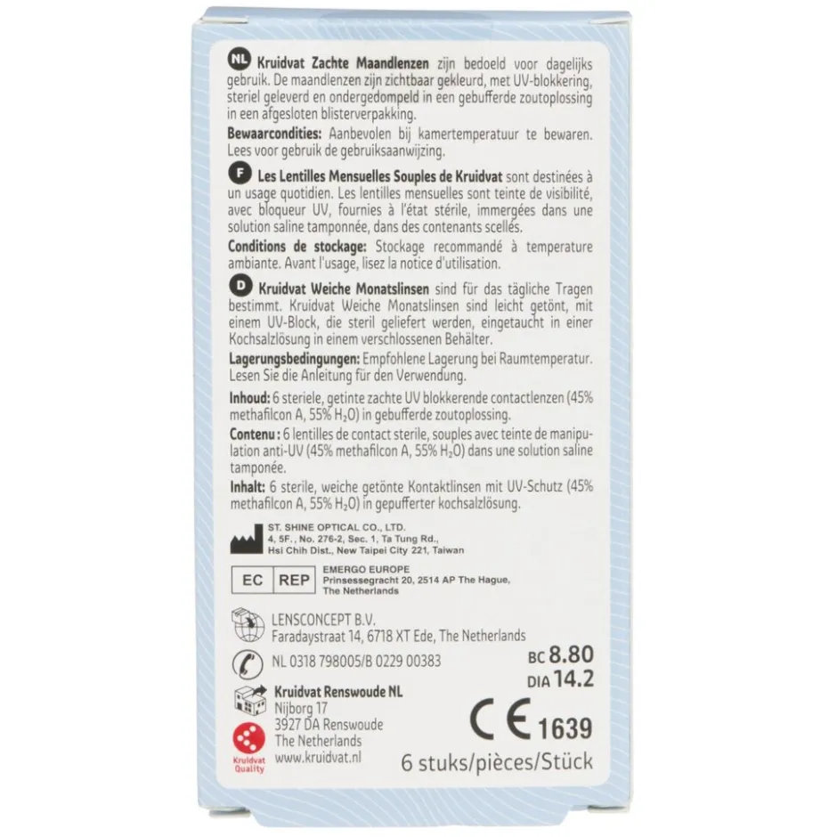 Kruidvat Opticare -2.50 Zachte Maandlenzen< Lenzen