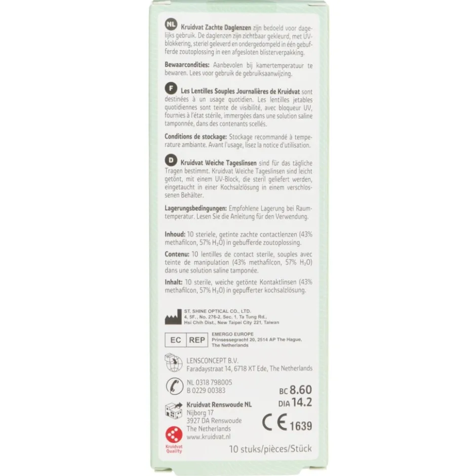 Kruidvat Opticare -3.25 Zachte Daglenzen< Lenzen