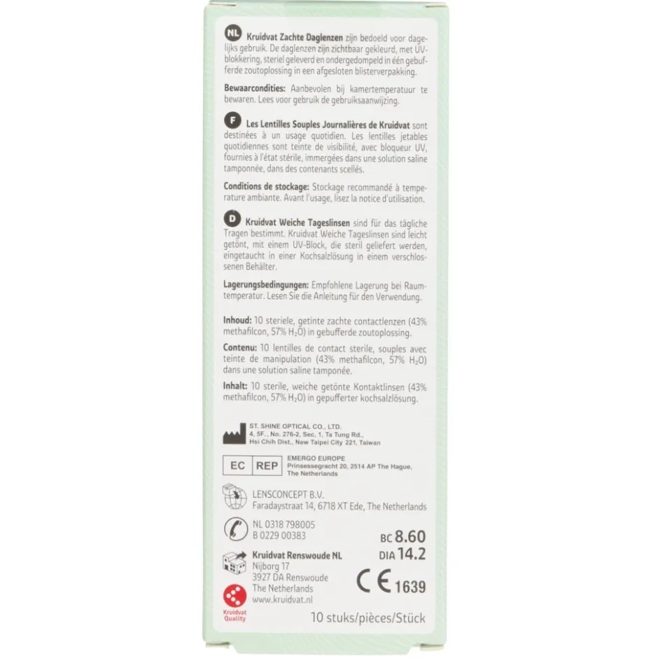 Kruidvat Opticare -2.25 Zachte Daglenzen< Lenzen